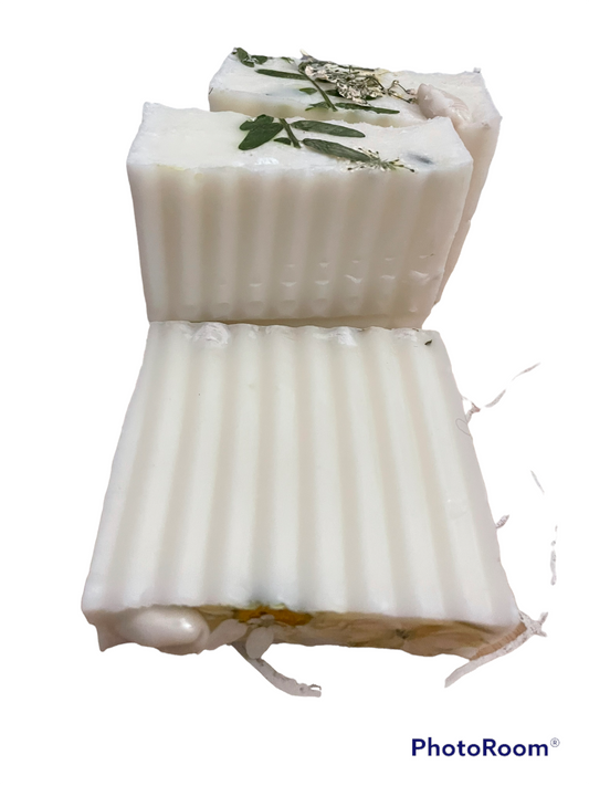 White bath soap